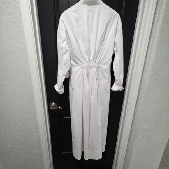 NWT Staud White Midi Maxi White Button Up Dress‎ Long Sleeves Sz Large - Picture 3 of 8